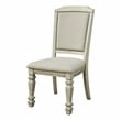 Furniture of America Gaines Fabric Padded Side Chair in Antique White (Set of 2)