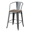 Furniture of America Mayfield Metal Counter Stool in Dark Bronze (Set of 2)