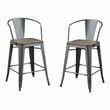 Furniture of America Mayfield Metal Counter Stool in Dark Bronze (Set of 2)