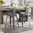 Furniture of America Mayfield Metal Counter Stool in Dark Bronze (Set of 2)