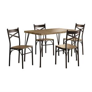 Furniture of America Kelle Transitional Metal 5-Piece Dining Set in Dark Bronze