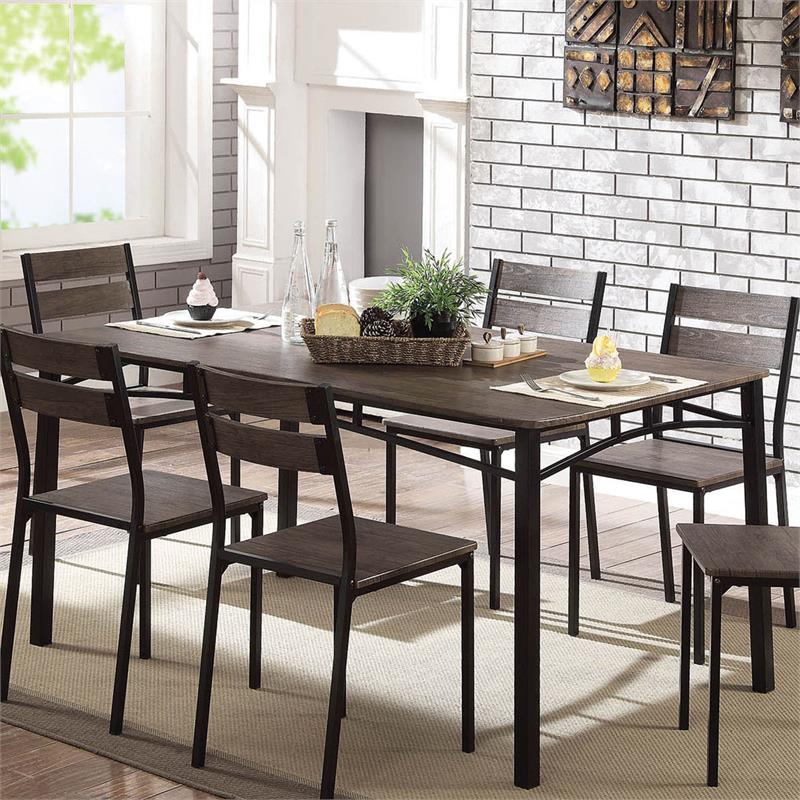 Furniture of America Erma Transitional Wood Dining Table in Antique Brown