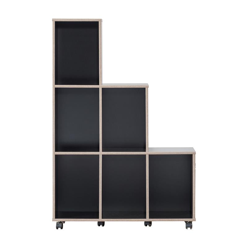 Furniture of America Chapin Wood 6-Compartment Bookcase in Cappuccino
