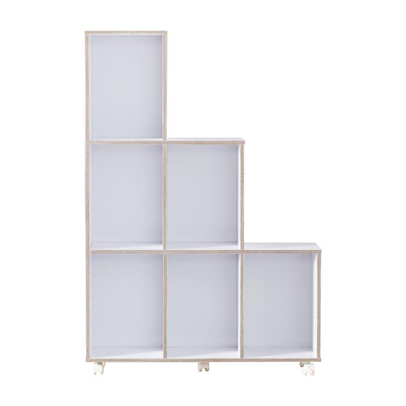 Furniture of America Chapin Wood 6-Compartment Bookcase in White