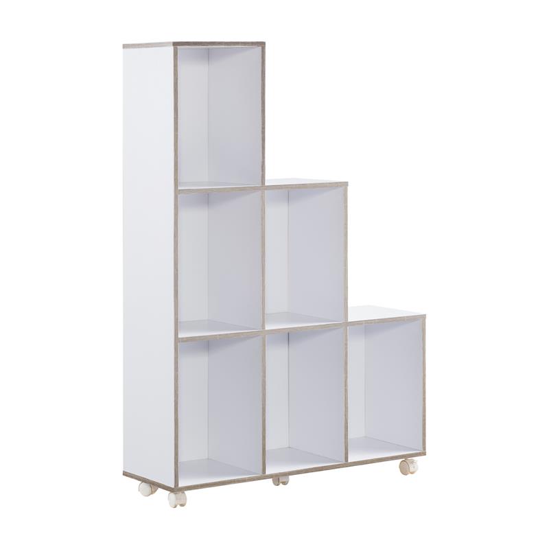 Furniture of America Chapin Wood 6-Compartment Bookcase in White