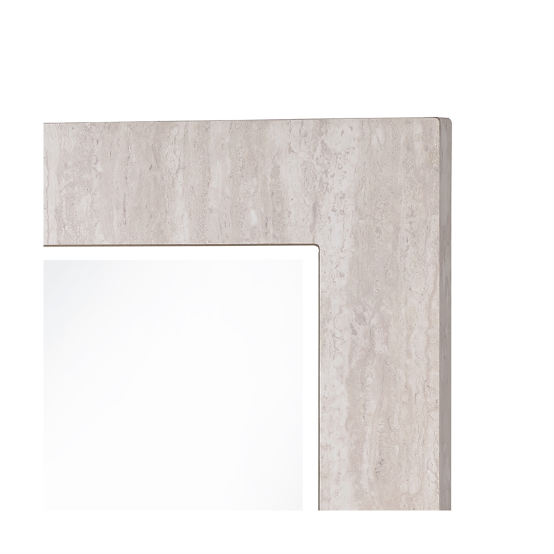 Furniture of America Thayer Wood Rectangular Beveled Wall Mirror in White