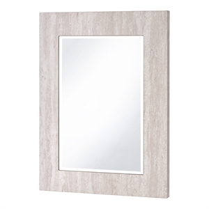 Furniture of America Thayer Wood Rectangular Beveled Wall Mirror in White