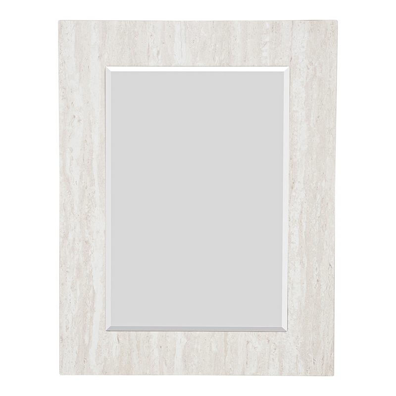 Furniture of America Thayer Wood Rectangular Beveled Wall Mirror in White