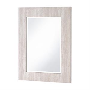 furniture of america thayer wood rectangular beveled wall mirror in white
