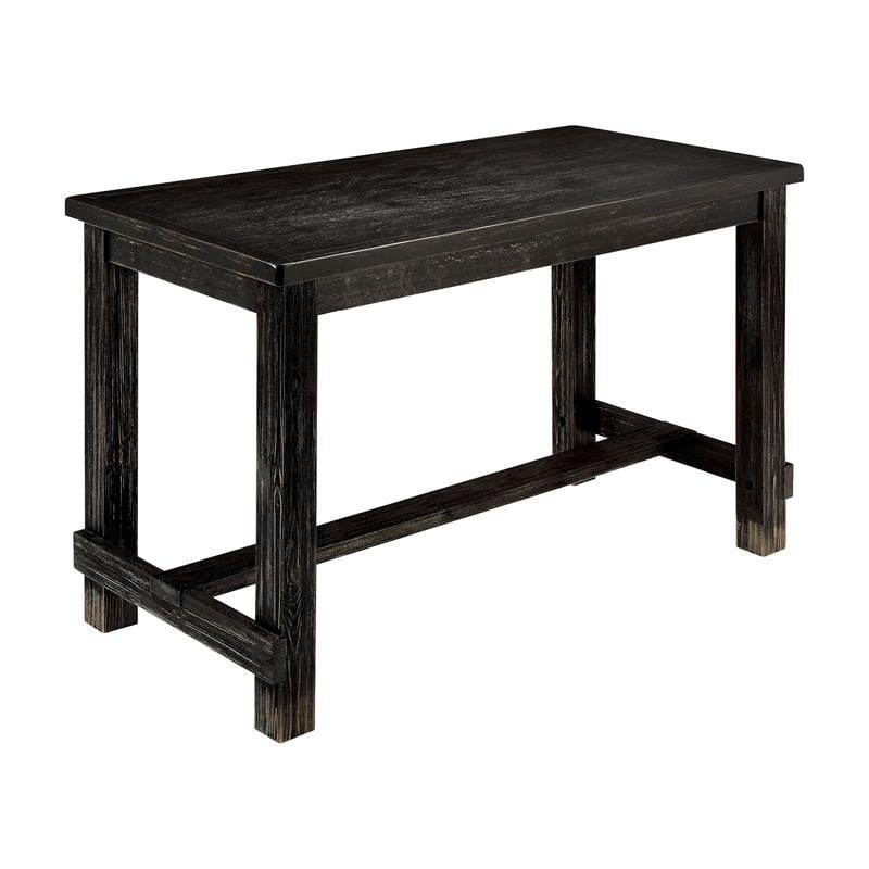 Furniture of America Sinuata Wood 5-Piece Counter Dining Set in Antique Black