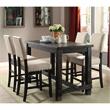 Furniture of America Sinuata Wood 5-Piece Counter Dining Set in Antique Black