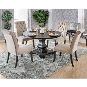 Furniture of America Kabini Rustic Wood 5-Piece Dining Table Set in Beige
