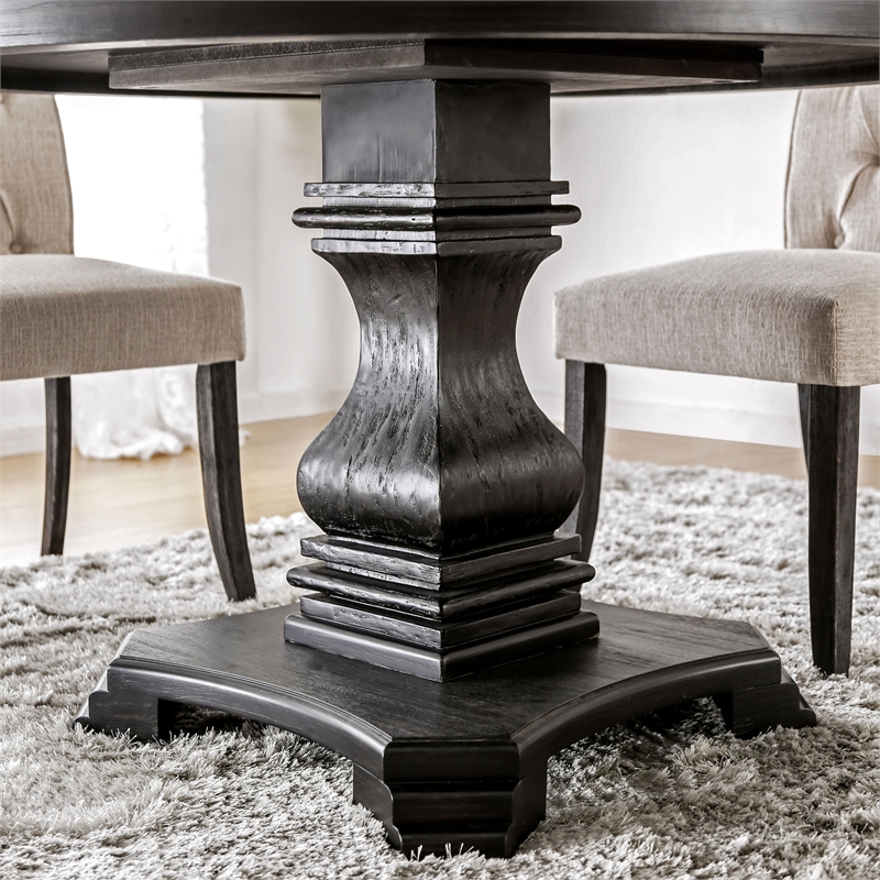 Furniture of America Kabini Rustic Wood 5-Piece Dining Table Set in Gray