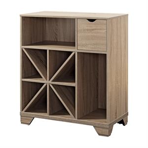 furniture of america alexandra wood multi-storage buffet in dark taupe brown