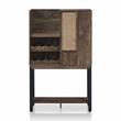 Furniture of America Maklin Wood 8-Bottle Wine Cabinet in Reclaimed Oak