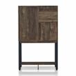 Furniture of America Maklin Wood 8-Bottle Wine Cabinet in Reclaimed Oak