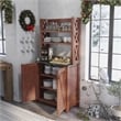 Furniture of America Schuetz Rustic Wood Multi-Storage Baker Rack in Walnut