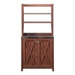 Furniture of America Schuetz Rustic Wood Multi-Storage Baker Rack in Walnut