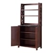 Furniture of America Schuetz Rustic Wood Multi-Storage Baker Rack in Walnut