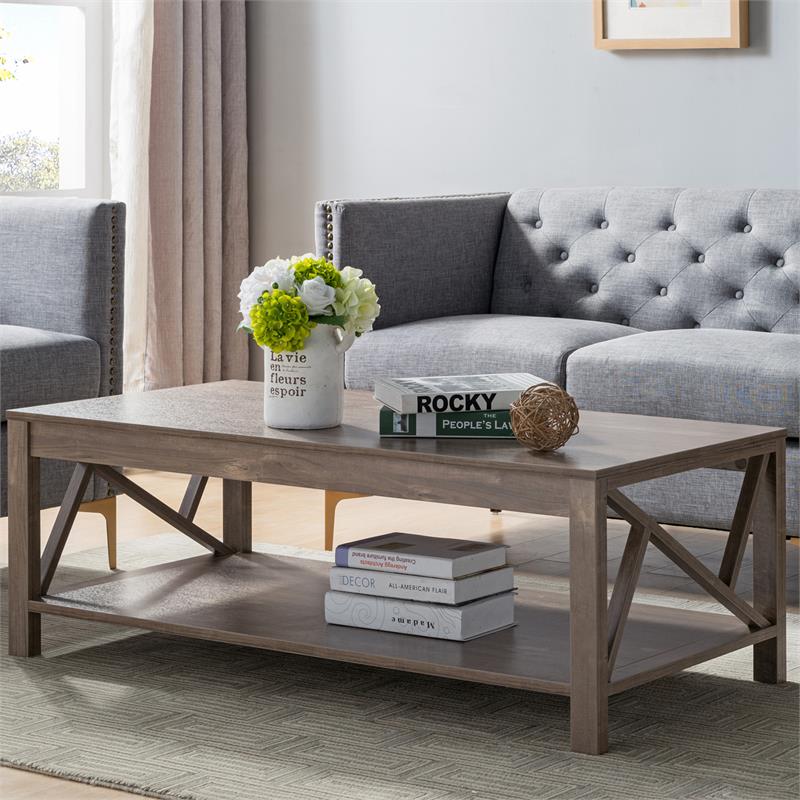 Furniture Of America Ardena Coastal Coffee Table In Hazelnut Idi 182264ct