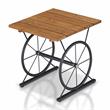 Furniture of America Davide Wood Wheel-Base End Table in Warm Oak