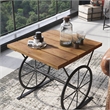 Furniture of America Davide Wood Wheel-Base End Table in Warm Oak