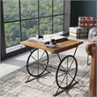 Furniture of America Davide Wood Wheel-Base End Table in Warm Oak