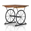 Furniture of America Davide Wood Wheel-Base End Table in Warm Oak