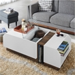 Furniture of America Plano Contemporary Wood Storage Coffee Table in White