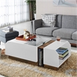 Furniture of America Plano Contemporary Wood Storage Coffee Table in White