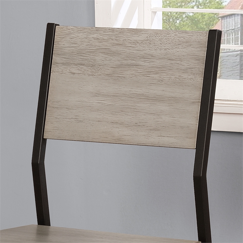 Furniture of America Pandorf Metal and Wood Dining Chairs in Gray (Set of 2)