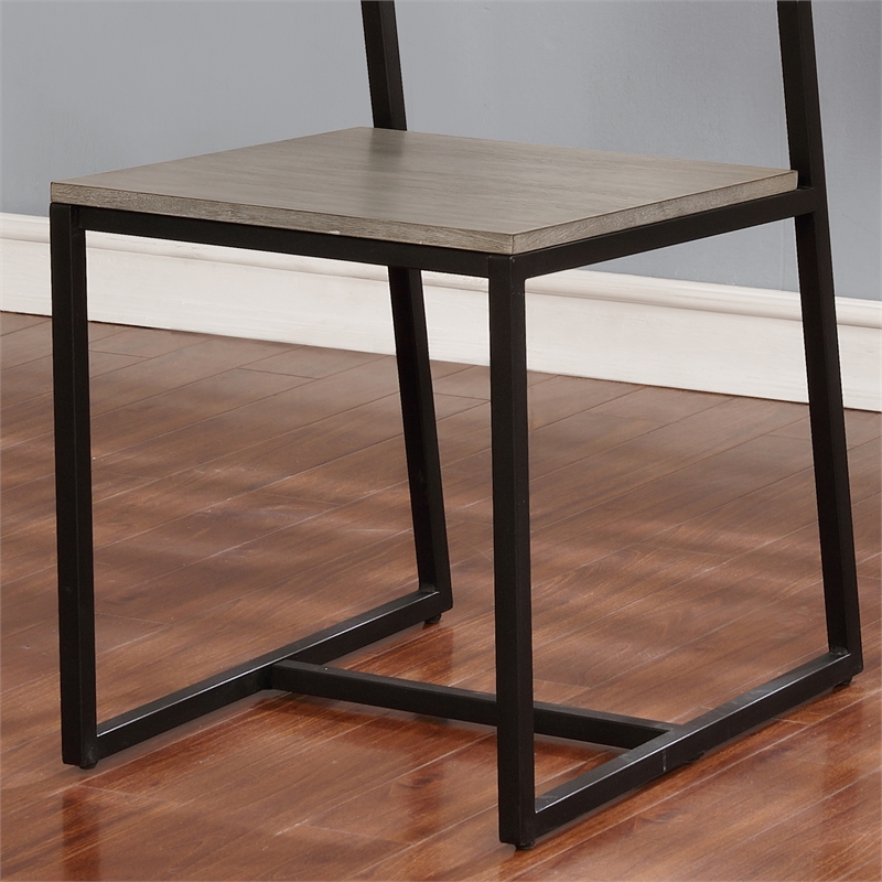 Furniture of America Pandorf Metal and Wood Dining Chairs in Gray (Set of 2)