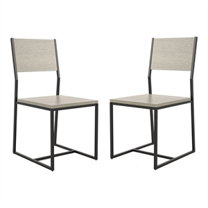 furniture of america pandorf metal and wood dining chairs in gray (set of 2)