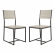 Furniture of America Pandorf Metal and Wood Dining Chairs in Gray (Set of 2)