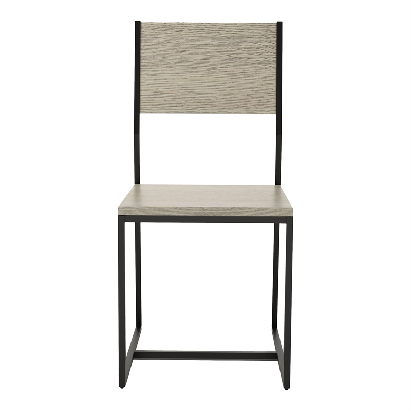 Furniture of America Pandorf Metal and Wood Dining Chairs in Gray (Set of 2)