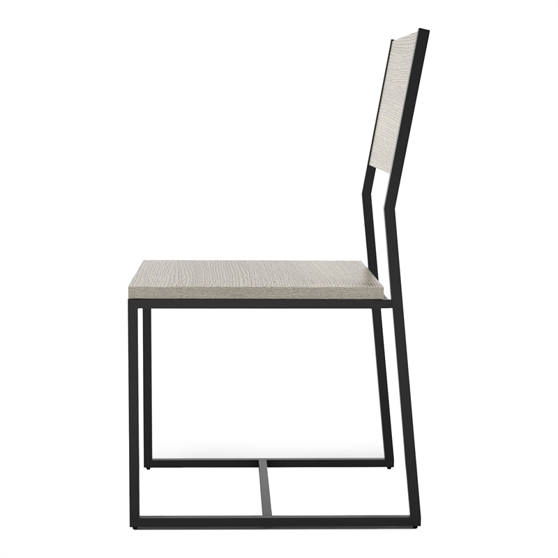 Furniture of America Pandorf Metal and Wood Dining Chairs in Gray (Set of 2)