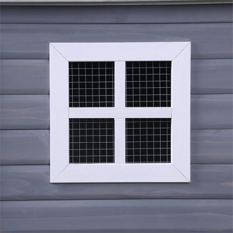 Furniture of America Olivar Contemporary Wood Dog House in Gray and White