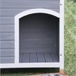 Furniture of America Olivar Contemporary Wood Dog House in Gray and White