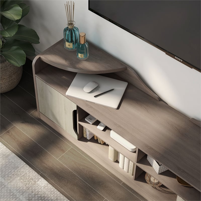 Furniture of America Bradson Rustic Wood 72-Inch TV Stand in Chestnut Brown