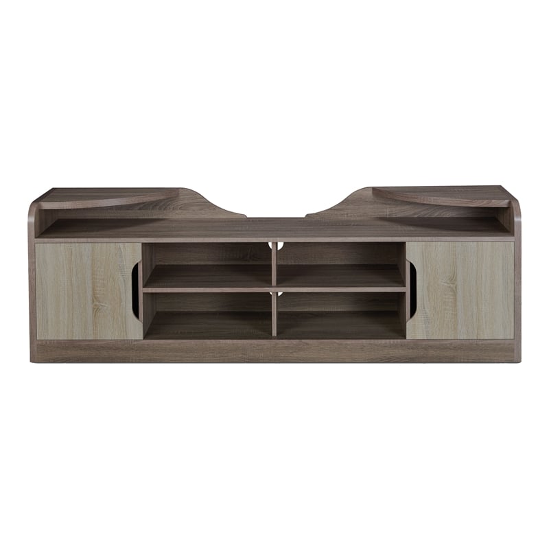 Furniture of America Bradson Rustic Wood 72-Inch TV Stand in Chestnut Brown