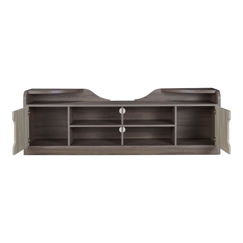 Furniture of America Bradson Rustic Wood 72-Inch TV Stand in Chestnut Brown