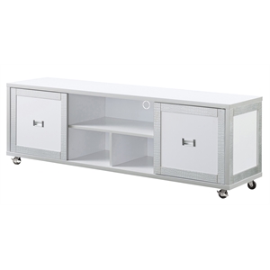 furniture of america norlane contemporary wood 60-inch tv stand in white