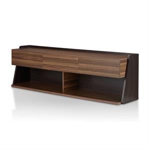 furniture of america taren contemporary wood 70-inch tv stand in light walnut