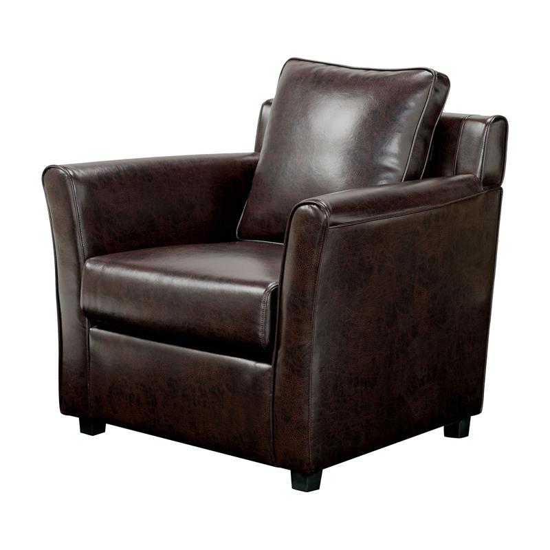 Cognac Faux Leather Accent Chair - | chairs └ furniture └ home & garden