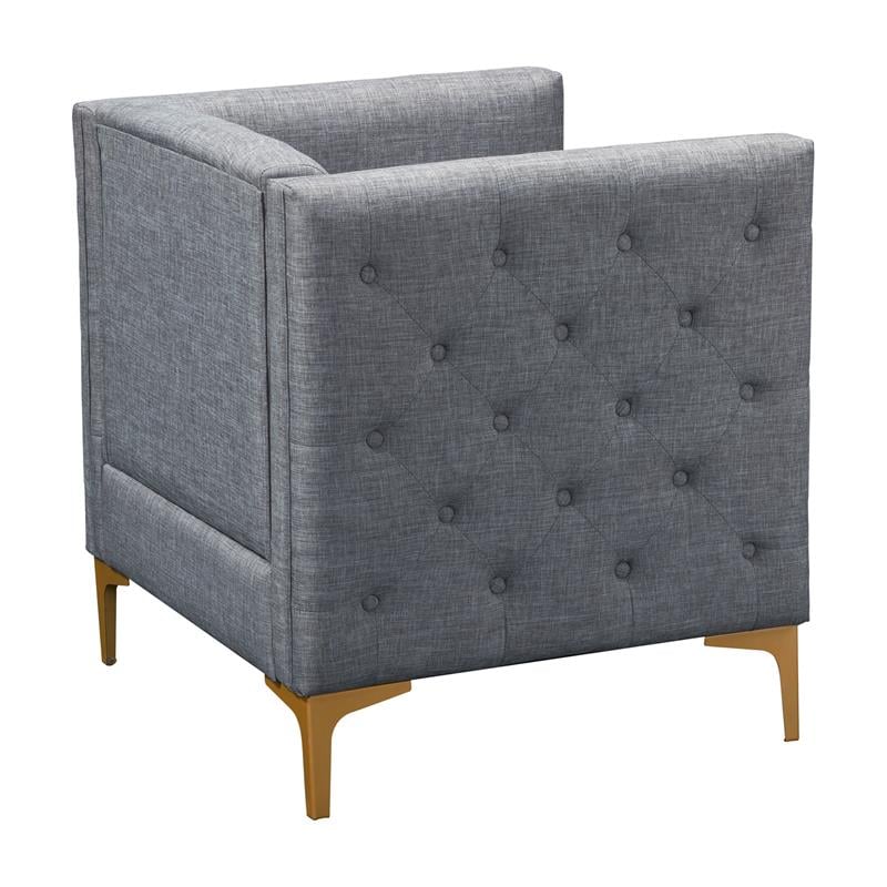 Furniture of America Lodd Contemporary Fabric Tufted Accent Chair in Light Gray