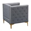 Furniture of America Lodd Contemporary Fabric Tufted Accent Chair in Light Gray
