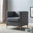 Furniture of America Lodd Contemporary Fabric Tufted Accent Chair in Light Gray