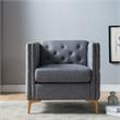 Furniture of America Lodd Contemporary Fabric Tufted Accent Chair in Light Gray