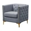Furniture of America Lodd Contemporary Fabric Tufted Accent Chair in Light Gray