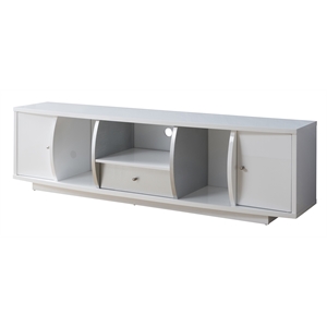 furniture of america gather contemporary wood 72-inch tv stand in glossy white